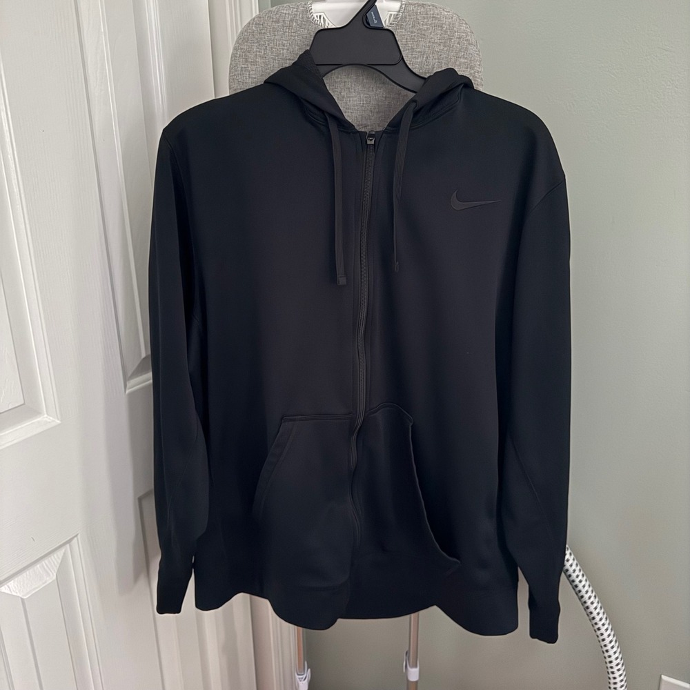 Nike Therma-FIT Full Zip Hoodie Mens XXL Black Fleece Swoosh 613619-010